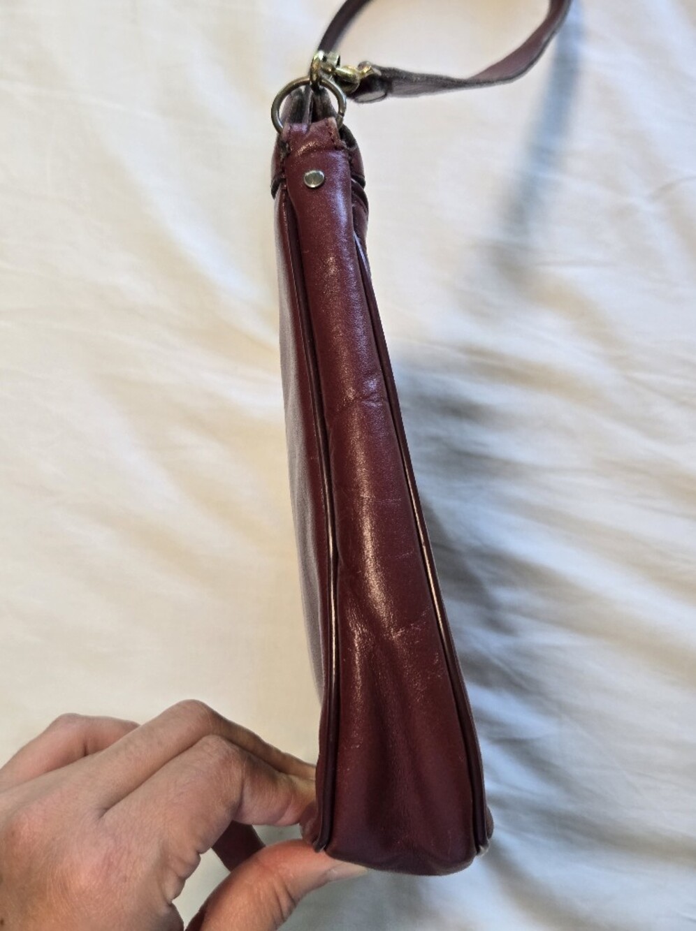 VTG Etienne Aigner Oxblood Genuine Leather Convertible Shoulder Bag Clutch Logo - Picture 4 of 8